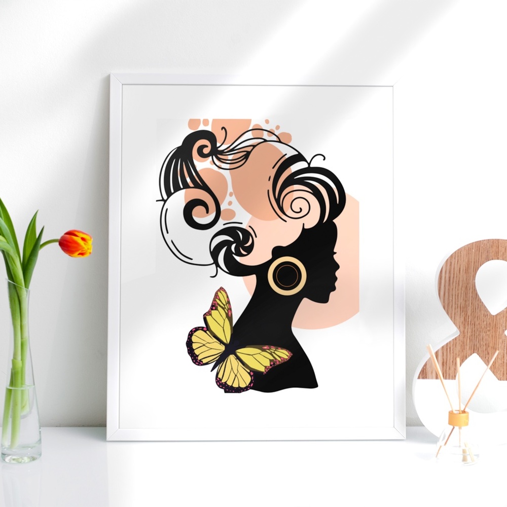 Modern Wall Art Print Tropical Girl Unframed - Picture 9 of 17